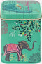 Sara Miller London - Bewaarblik India - Groen - Olifant - Vierkant - Blik - 7 x 7 x 10 cm