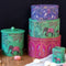 Sara Miller London - Bewaarblik India - Groen - Olifant - Vierkant - Blik - 7 x 7 x 10 cm