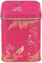 Sara Miller London - Bewaarblik Vogels - Roze - Vierkant - Blik - 7 x 7 x 10 cm