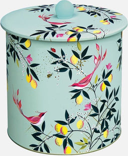 Sara Miller London - Bewaarbus Orchard - Zangvogels - Bewaarblik - Mintgroen - Rond - Blik - Ø 17 x 17 cm