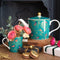 Sara Miller London - Chelsea Mug Green- Mok - Groen - Vogels - Ø 9,8 cm, H 10,6 cm, 0,34 l