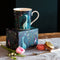Sara Miller London - India Mug Midnight - Mok - Giraffe - Ø 9,8 cm, H 10,6 cm, 0,34 l