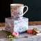 Sara Miller London - India Mug Sky Blue - Mok - Blauw - Vogels - Ø 9,8 cm, H 10,6 cm, 0,34 l