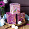 Sara Miller London - Set van 3 Bewaarblikken Haveli Garden - Vierkant - Roze - Blik - 10,5 x 10,5 x 10,5 cm