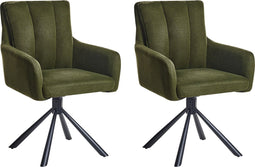 SARDOAL - Eetkamerstoel set van 2 - Donkergroen - Stof