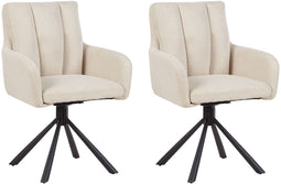 SARDOAL - Set van 2 eetkamerstoelen - Beige - Polyester