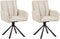 SARDOAL - Set van 2 eetkamerstoelen - Beige - Polyester