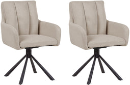 SARDOAL - Set van 2 eetkamerstoelen - Taupe - Polyester
