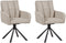 SARDOAL - Set van 2 eetkamerstoelen - Taupe - Polyester