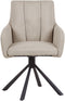 SARDOAL - Set van 2 eetkamerstoelen - Taupe - Polyester