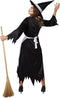 Dressforfun Griezelige heks XXL - Kostuum Halloween - Zwarte jurk met bloedspetters - Inclusief hoed