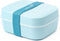 Amuse Lunchbox 3-in-1 - Brooddoos - met Rekker en Sauspotje - Microgolfoven Veilig - Vaatwasser en Diepvries Bestendig - Blauw