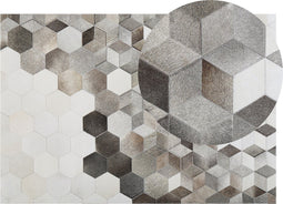 SASON - Patchwork vloerkleed - Multicolor - 140 x 200 cm - Koeienhuid