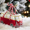 Sass & Belle - Kerstbal Volkswagenbusje rood met kerstboom - Coming home for xmas love camper glas