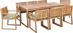 SASSARI II - Tuinset voor 8 - Lichthout/Groen - FSC acaciahout