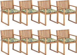 SASSARI II - Tuinstoel set van 8 - Lichthout/Groen - FSC Acaciahout