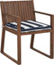 SASSARI - Tuinstoel set van 8 - Donkerhout/Blauw/Wit - Acaciahout
