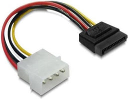 SATA 15-pin Female naar 4-pin Molex Male Kabel 0.15 Meter