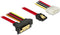 SATA haaks naar SATA data- en Molex voedingskabel - SATA600 - 6 Gbit/s / rood - 0,30 meter