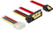 SATA haaks naar SATA data- en Molex voedingskabel - SATA600 - 6 Gbit/s / rood - 0,30 meter