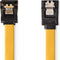 SATA Kabel - 6 Gbps - SATA 7-Pins Female - SATA 7-Pins Female - Vernikkeld - 1.00 m - Plat - PVC - Geel - Polybag
