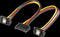 SATA (m) - 2x SATA (v) haaks met metalen klem voeding splitter - 0,20 meter