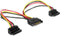 SATA (m) - 2x SATA (v) haaks voeding splitter - 0,15 meter