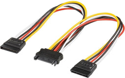 SATA (m) - 2x SATA (v) voeding splitter - 0,20 meter