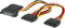 SATA (m) - 3x SATA (v) voeding splitter - 0,15 meter