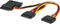 SATA (m) - 3x SATA (v) voeding splitter - 0,15 meter