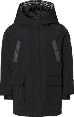 Noppies Jas Neer - Winterjas - Verstelbare capuchon en fleece zakken - Jet Black - Maat 140