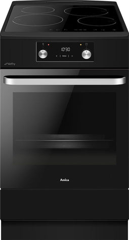 Amica ACI605RN - Inductiefornuis 50 cm - 4 kookzones - Matzwart