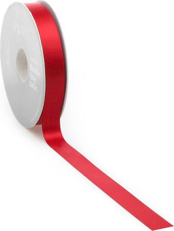 Satijn lint 10 mm rood op rol van 25 meter