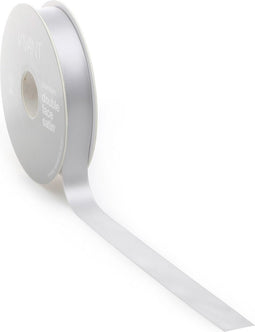 Satijnband Double Face 25mm Zilver