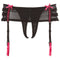 Satijnen string met roze ruches S/M