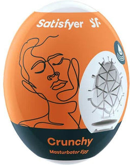Satisfyer Masturbator Egg, verschillende structuren, hydro-actief TPE, geen glijmiddel nodig, voor eenmalig gebruik