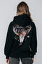 Colourful Rebel Flower Skull - Oversized Hoodie Dames - 88% organisch katoen - Maat XS