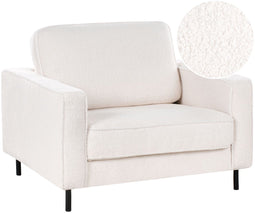 SAVALEN - Fauteuil - Wit - Bouclé
