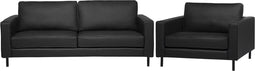 SAVALEN - Woonkamerset - Zwart - Leer