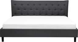 SAVERNE - Tweepersoonsbed - Donkergrijs - 160 x 200 cm - Polyester