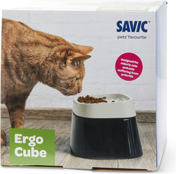 Savic Ergo Cube Food - Kattenvoerbak - 21x22x17.5 cm Zwart Wit