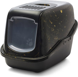 Savic - Kattenbak Nestor Marble - Zwart/Goud - 56X39X38,5 cm