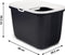 Savic Kattentoilet Hop In 38.5 x 58 x 39 x 5 cm - Kattenbak - Antraciet & Wit