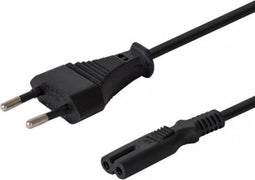 Savio CL-105 electriciteitssnoer Zwart 3 m 2-pins aansluitingsblok C7 stekker