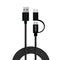 Savio CL-128 USB cable 1 m USB 2.0 USB A USB C/Micro-USB A Black