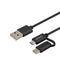 Savio CL-128 USB cable 1 m USB 2.0 USB A USB C/Micro-USB A Black