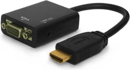 Savio CL-23 video kabel adapter VGA (D-Sub) HDMI Type A (Standaard) Zwart