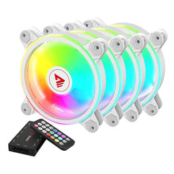 SAVIO FAN-01 WHITE 4-pack 120mm ARGB fans including controller and remote control