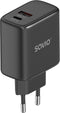 Savio LA-06/B USB Quick Charge Power Delivery 3.0 30W Internal charger Headset, Muis, Tablet, Telefoon, Horloge Zwart Buiten