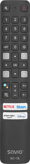 Savio RC-15 universal remote control/replacement for TCL SMART TV afstandsbediening IR Draadloos Drukknopen